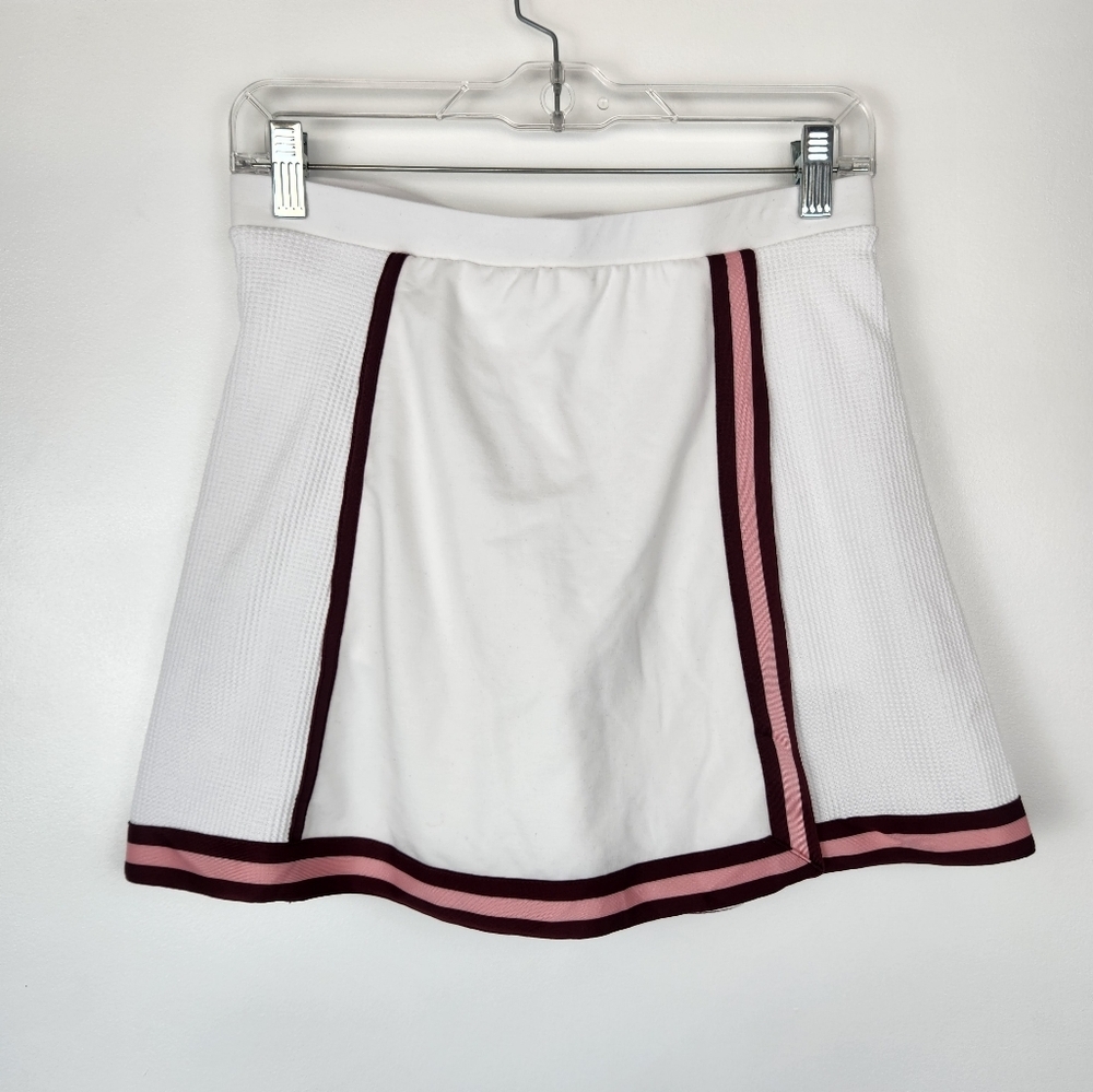 The Upside White Maroon and Pink Mini Skirt